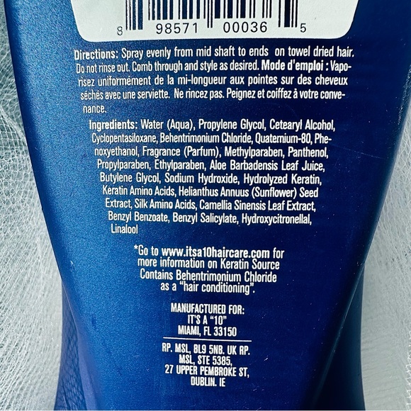 IT’S A 10 ✨NWT✨ Miracle Leave-In Plus Keratin 10 oz Bottle - Picture 5 of 5